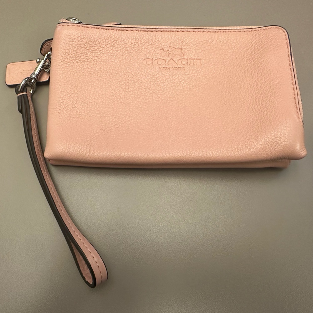 Coach Pink Leather Wristlet NWOT